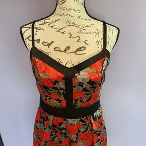 Romy Satin Floral Spaghetti Strap Dress